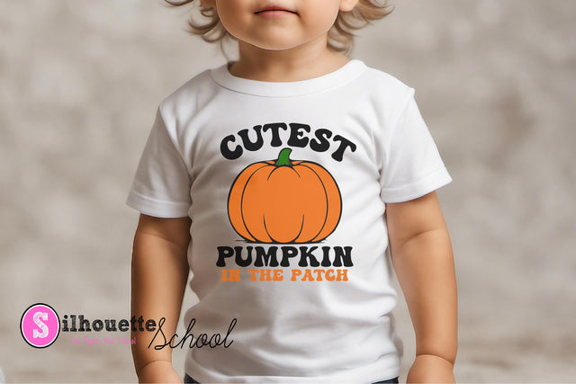 Cutest Pumpkin in the Patch - Fall Kids SVG PNG DXF EPS SVG Silhouette School Blog Design Shop 