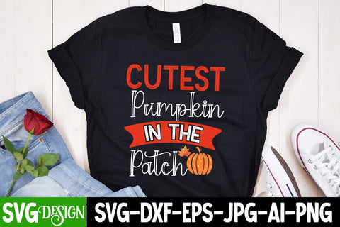 Cutest Pumpkin In The Patch SVG Cut File, Cutest Pumpkin In The Patch SVG Design, Cutest Pumpkin In The Patch Subliation Design Sublimation BlackCatsMedia 