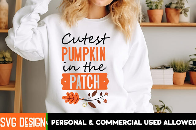 Cutest Pumpkin in the Patch SVG Cut File,Thanksgiving SVG Quotes , Thanksgiving SVG Design , Fall SVG Design, Autumn SVG Cut File SVG BlackCatsMedia 