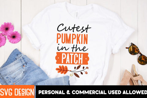 Cutest Pumpkin in the Patch SVG Cut File,Thanksgiving SVG Quotes , Thanksgiving SVG Design , Fall SVG Design, Autumn SVG Cut File SVG BlackCatsMedia 