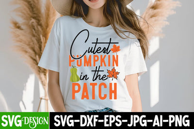 Cutest Pumpkin in the Patch svg design , Thanksgiving SVG Quotes , Thanksgiving SVG Design , Fall SVG Design, Autumn SVG Cut File SVG BlackCatsMedia 