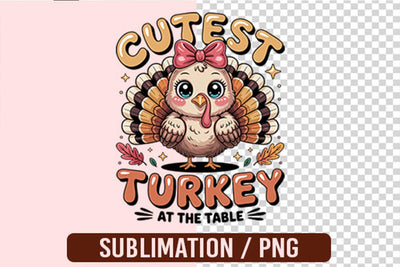 Cutest Turkey At The Table PNG Designs Sublimation shah alam 