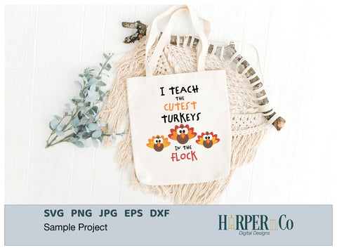 Cutest Turkeys SVG PNG Cut EPS File SVG HarperNCo 