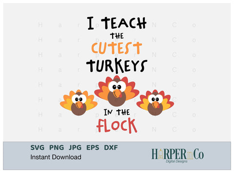 Cutest Turkeys SVG PNG Cut EPS File SVG HarperNCo 