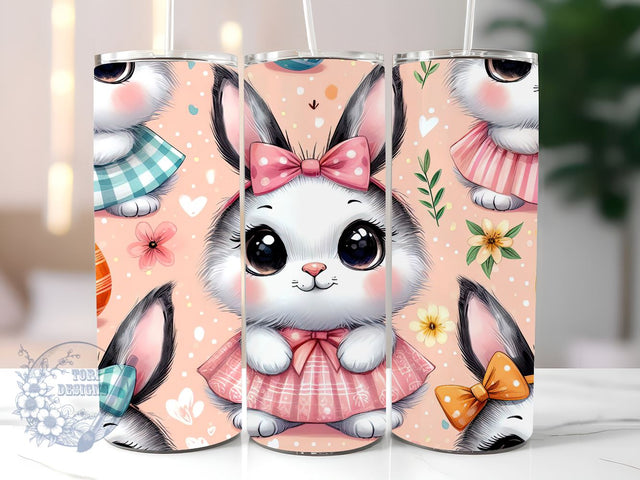 Cutie Easter Bunny 20 oz Skinny Tumbler Sublimation Design, Happy Easter Tumbler Png, Straight & Tapered Tumbler Wrap, Instant Digital Download Sublimation ToriDesigns 
