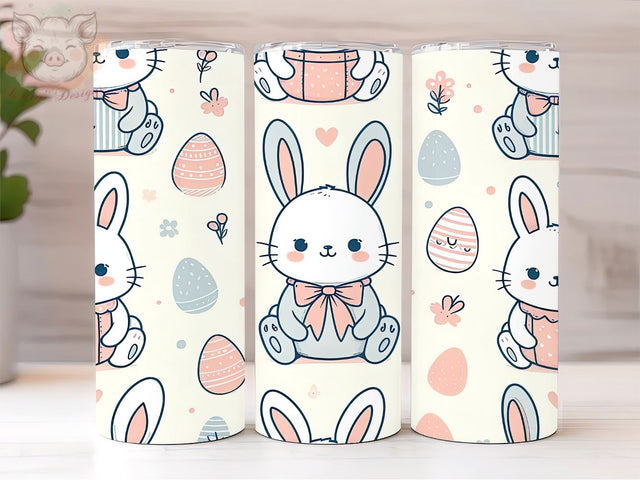 Cutie Easter Bunny Seamless Pattern 20oz Tumbler Png, Sublimation Design, Cute Bunny Seamless Tumbler Png, Digital Download PNG Sublimation Lara' s Designs 