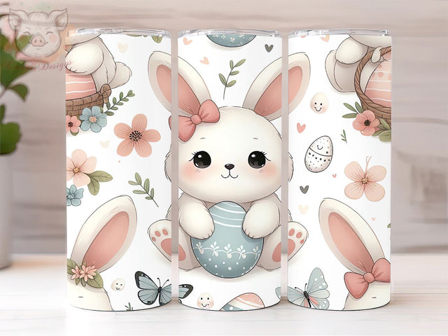 Cutie Easter Bunny Seamless Pattern 20oz Tumbler Png, Sublimation Design, Cute Bunny Seamless Tumbler Png, Digital Download PNG Sublimation Lara' s Designs 