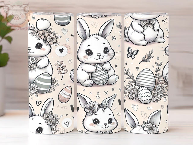 Cutie Easter Bunny Seamless Pattern 20oz Tumbler Png, Sublimation Design, Cute Bunny Seamless Tumbler Png, Digital Download PNG Sublimation Lara' s Designs 