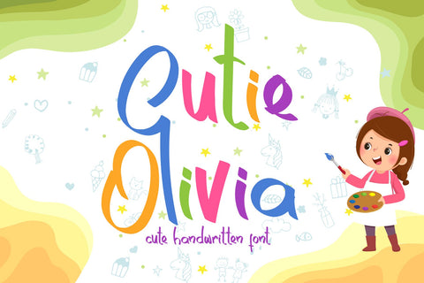 Cutie Olivia - Realistic Kids Handwritten Font Mozzatype 