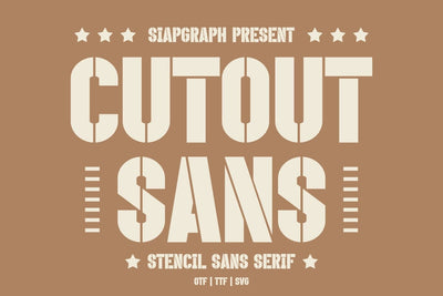 Cutout Sans - Stencil Sans Serif Font Font Masyafi Studio 
