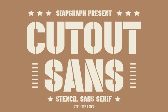 Cutout Sans - Stencil Sans Serif Font Font Masyafi Studio 