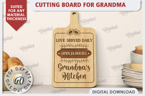 Cutting Board for Grandma Laser Cut Bundle. Grandma Gift SVG SVG Evgenyia Guschina 