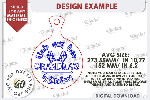 Cutting Board for Grandma Laser Cut Bundle. Grandma Gift SVG SVG Evgenyia Guschina 