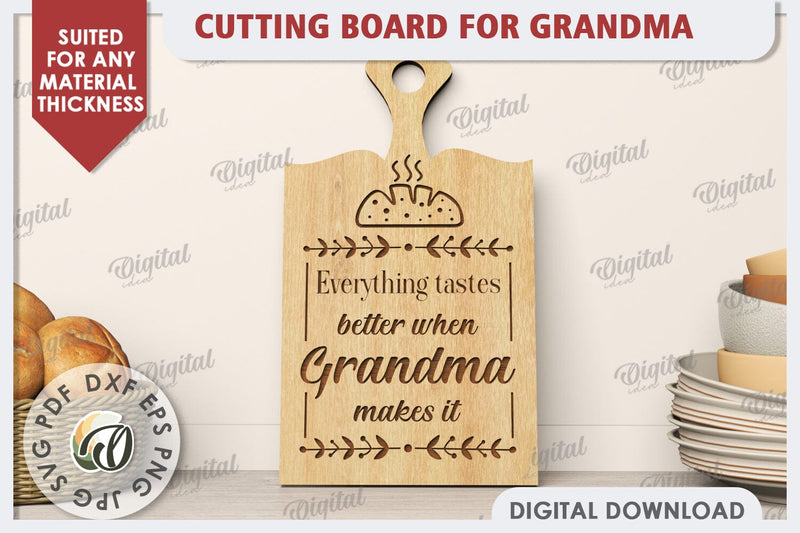 Cutting Board for Grandma Laser Cut. Grandma Gift SVG SVG Evgenyia Guschina 