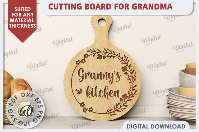 Cutting Board for Grandma Laser Cut. Grandma Gift SVG SVG Evgenyia Guschina 