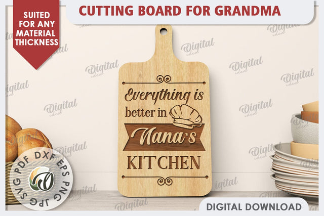 Cutting Board for Grandma Laser Cut. Grandma Gift SVG SVG Evgenyia Guschina 