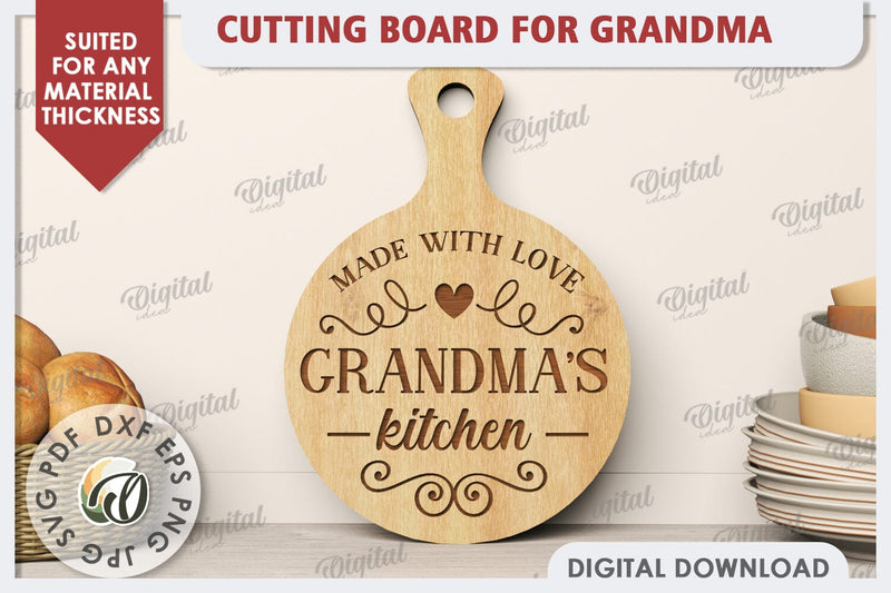 Cutting Board for Grandma Laser Cut. Grandma Gift SVG SVG Evgenyia Guschina 