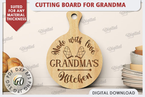 Cutting Board for Grandma Laser Cut. Grandma Gift SVG SVG Evgenyia Guschina 