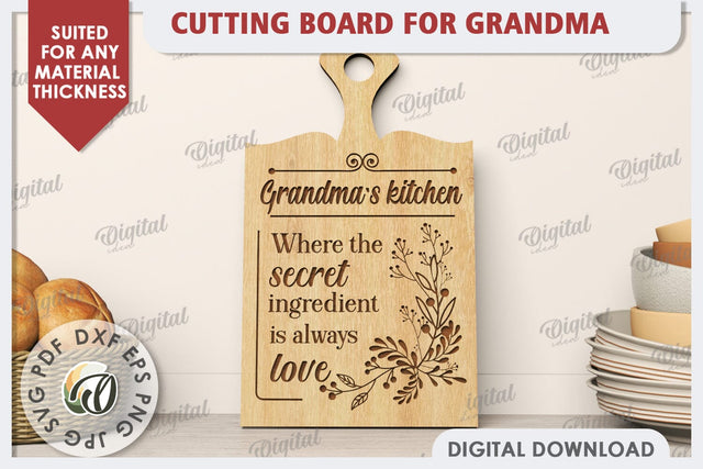 Cutting Board for Grandma Laser Cut. Grandma Gift SVG SVG Evgenyia Guschina 