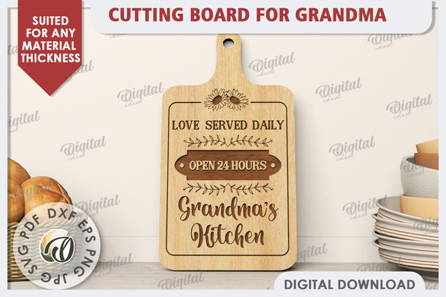 Cutting Board for Grandma Laser Cut. Grandma Gift SVG SVG Evgenyia Guschina 