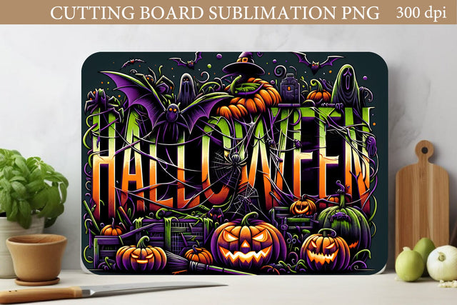 Cutting Board Halloween Sublimation PNG Sublimation Olga Terlyanskaya 