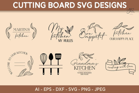 Cutting board SVG bundle Kitchen quotes svg Glowforge svg SVG Paperjamlab 