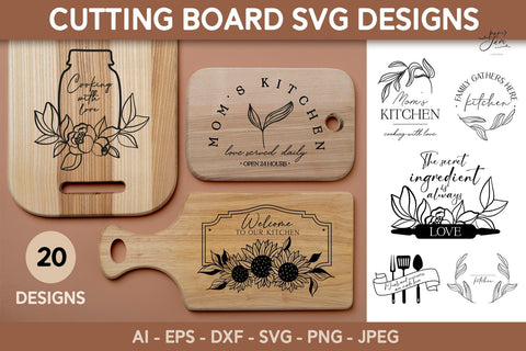 Cutting board SVG bundle Kitchen quotes svg Glowforge svg SVG Paperjamlab 