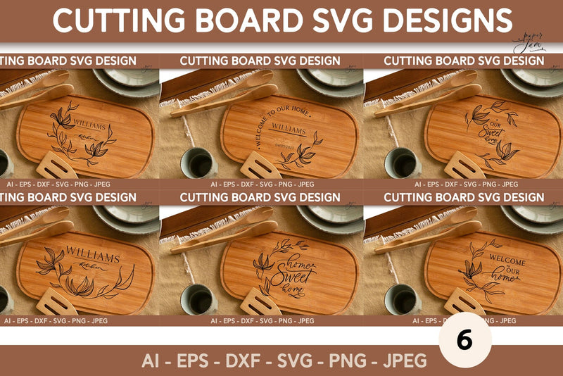 Cutting board SVG Floral Kitchen svg SVG Paperjamlab 