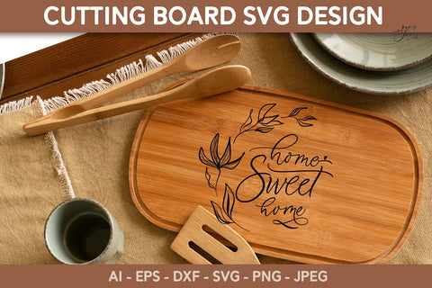 Cutting board SVG Floral Kitchen svg SVG Paperjamlab 