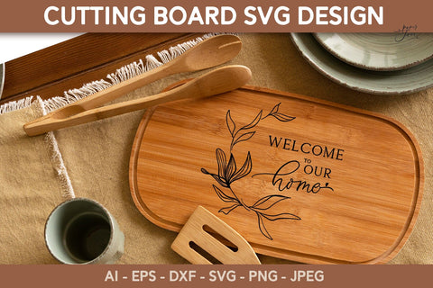 Cutting board SVG Floral Kitchen svg SVG Paperjamlab 