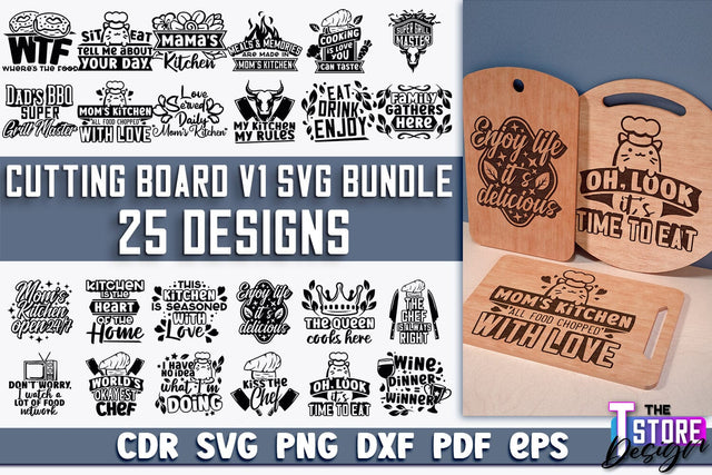 Cutting Board SVG | Kitchen Quotes SVG | Home Design | SVG File v.1 SVG The T Store Design 