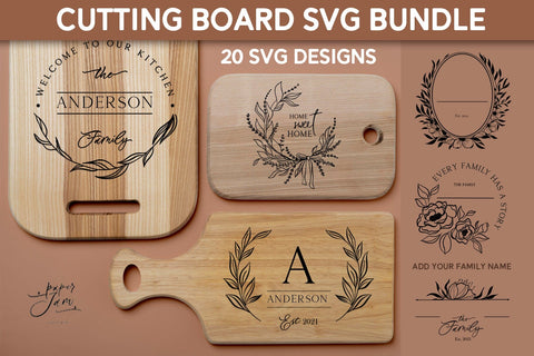 Cutting board SVG PNG Floral Kitchen svg bundle SVG Paperjamlab 