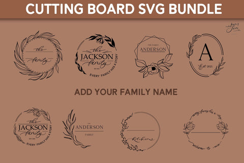 Cutting board SVG PNG Floral Kitchen svg bundle SVG Paperjamlab 