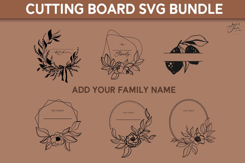 Cutting board SVG PNG Floral Kitchen svg bundle SVG Paperjamlab 