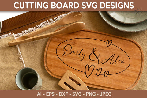 Cutting board SVG PNG Wedding Kitchen monogram SVG bundle SVG Paperjamlab 