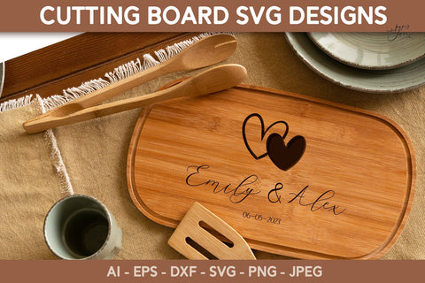 Cutting board SVG PNG Wedding Kitchen monogram SVG bundle SVG Paperjamlab 