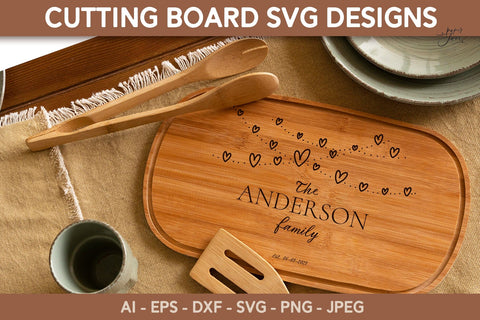 Cutting board SVG PNG Wedding Kitchen monogram SVG bundle SVG Paperjamlab 