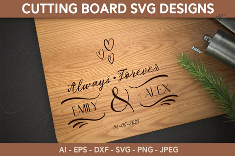 Cutting board SVG PNG Wedding Kitchen monogram SVG bundle SVG Paperjamlab 