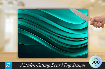 Cyan Wavy Cutting Board Sublimation Regulrcrative 