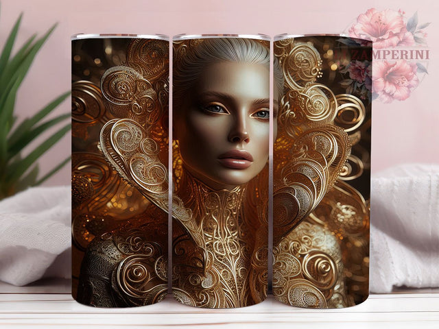 Cyber Princess Robot Tumbler, Sci-Fi Cyber Wrap, 20oz Tumbler Sublimation, Futuristic Robot Girl Design, Techno Royalty Sublimation, Cyberpunk Princess Tumbler, Digital Diva Wrap Sublimation Li Zamperini 