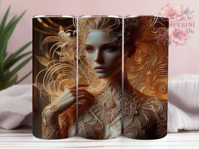 Cyber Princess Robot Tumbler, Sci-Fi Cyber Wrap, 20oz Tumbler Sublimation, Futuristic Robot Girl Design, Techno Royalty Sublimation, Cyberpunk Princess Tumbler, Digital Diva Wrap Sublimation Li Zamperini 