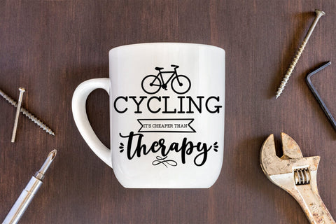 Cycling Cheaper Than I Cycling Shirt SVG I Bike Love SVG SVG Happy Printables Club 