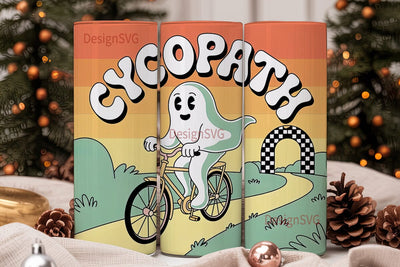 Cycling Ghost 20oz Tumbler Wrap Sublimation DesignSVG 