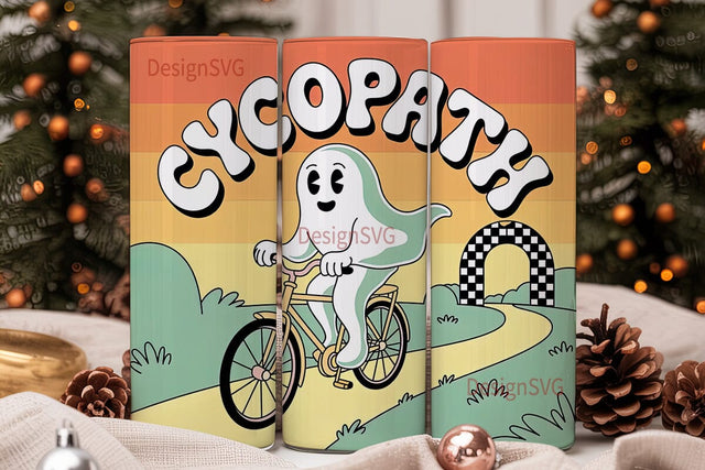 Cycling Ghost 20oz Tumbler Wrap Sublimation DesignSVG 