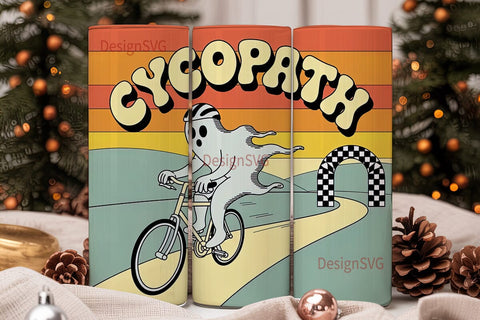 Cycling Ghost 20oz Tumbler Wrap Sublimation DesignSVG 