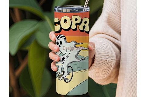 Cycling Ghost 20oz Tumbler Wrap Sublimation DesignSVG 