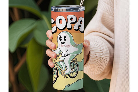 Cycling Ghost 20oz Tumbler Wrap Sublimation DesignSVG 
