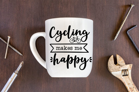Cycling Makes Me Happy I Cycling Shirt SVG I Bike Love SVG SVG Happy Printables Club 