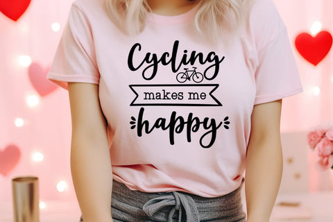 Cycling Makes Me Happy I Cycling Shirt SVG I Bike Love SVG SVG Happy Printables Club 