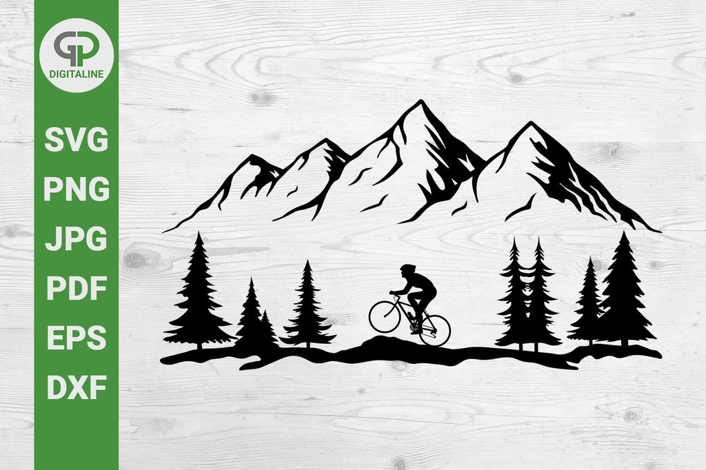 Cyclist in the Forest, Bike Riding SVG, Cycling SVG, Cycler SVG, Woods ...